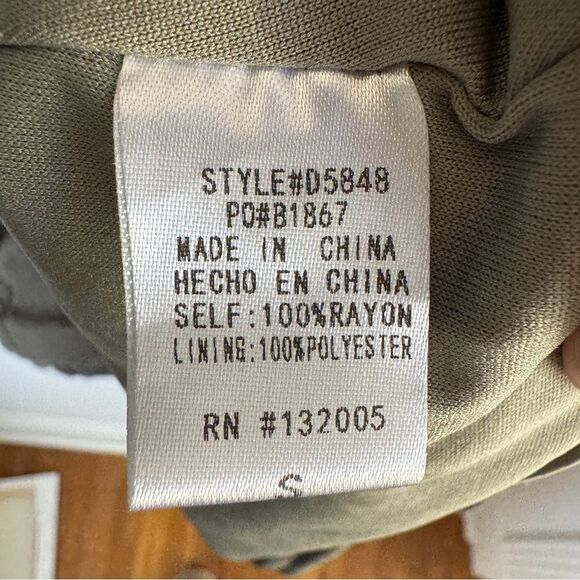 Entro Olive Green Embroidered Boho Dress - S - Picture 7 of 8